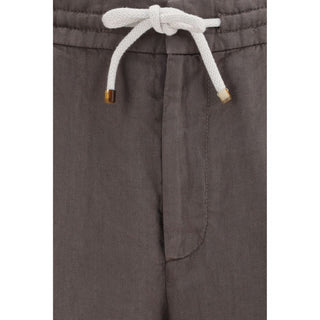 Brunello Cucinelli Gray Linen Casual Pants