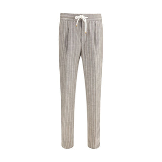 Brunello Cucinelli Beige Linen Casual Pants