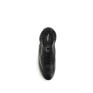 Saint Laurent Black Calf Leather Bos Taurus Athletic Sneakers