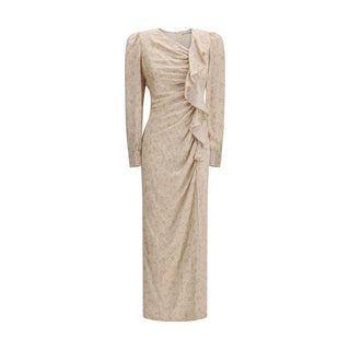Alessandra Rich Beige Silk Casual Dress