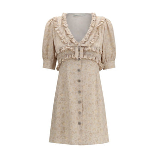 Alessandra Rich Beige Silk Casual Dress