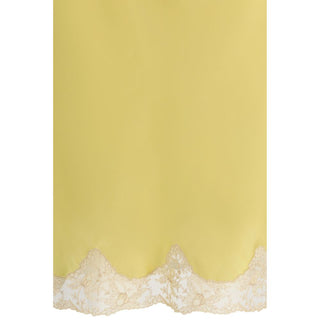 Saint Laurent Bicolor Silk Midi Skirt