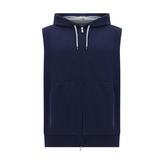 Brunello Cucinelli Blue Cotton Sweatshirt