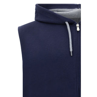 Brunello Cucinelli Blue Cotton Sweatshirt