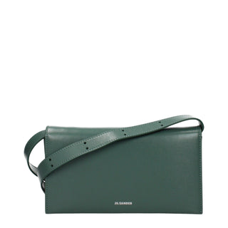 Jil Sander Green Leather Clutch Bag