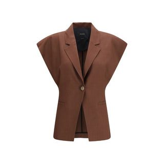 PINKO Brown Viscose Sleveless Jacket