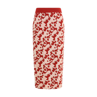 Max Mara Multicolor Viscose Midi Skirt