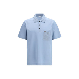 Ferragamo Blue Cotton Polo Shirt