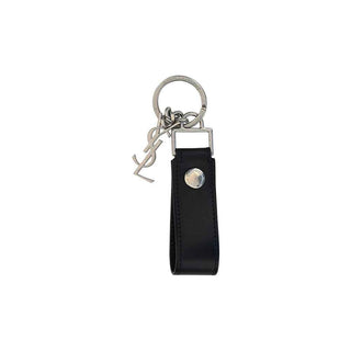 Saint Laurent Black Calf Leather Bos Taurus Keychain