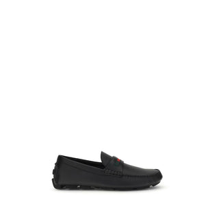 Gucci Black Calf Leather Bos Taurus Slip-On Loafers