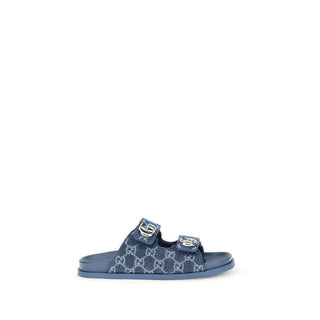Gucci Blue Cotton Sandals