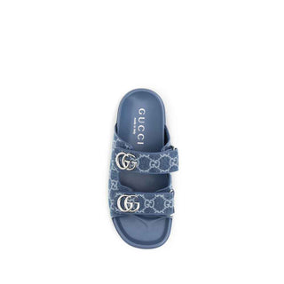 Gucci Blue Cotton Sandals