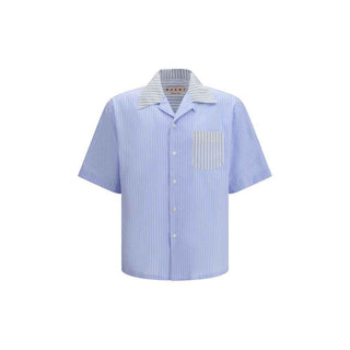 Marni Blue Cotton Pattern Shirt