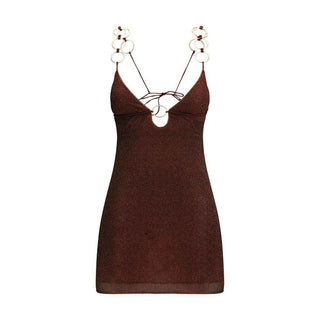 Oséree Brown Polyamide Cocktail Dress