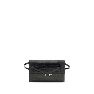 Tom Ford Black Calf Leather Bos Taurus Shoulder Bag