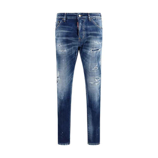 Dsquared² Blue Cotton Slim Fit Jeans