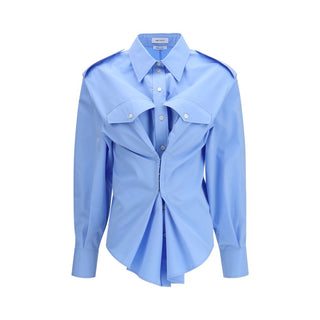 Alexander McQueen Blue Cotton Dress Shirt