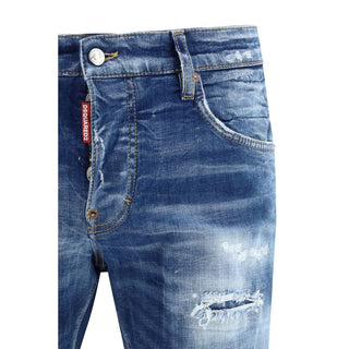 Dsquared² Blue Cotton Straight-Leg Jeans