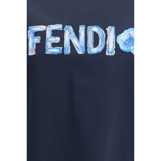 Fendi Blue Cotton T-Shirt