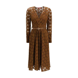 Max Mara Brown Polyamide Cocktail Dress