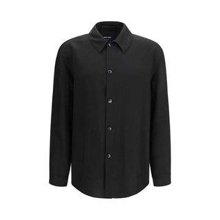 Giorgio Armani Black Viscose Dress Shirt