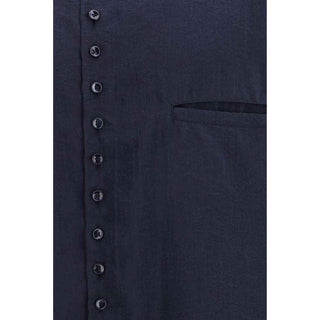 Giorgio Armani Blue Silk Dress Shirt