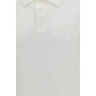 Burberry White Cotton Polo Shirt