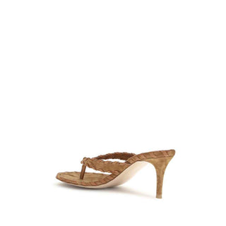 Gianvito Rossi Beige Calf Leather Bos Taurus Stiletto Heel Sandals