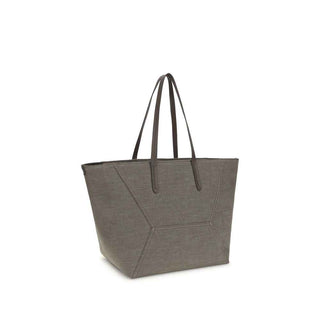 Brunello Cucinelli Brown Cotton Shoulder Bag