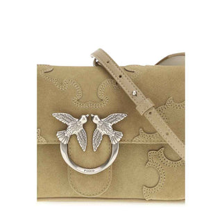 PINKO Beige Calf Leather Bos Taurus Shoulder Bag
