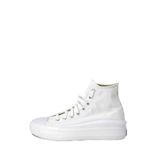 Converse White Cotton High Top Sneakers