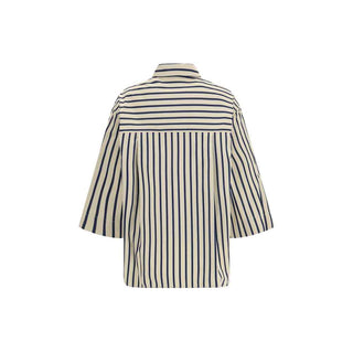 Sara Roka Blue Cotton Pattern Shirt