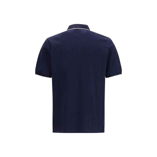 Brunello Cucinelli Blue Cotton Polo Shirt