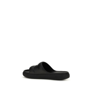 Moncler Black Rubber Flat Sandals