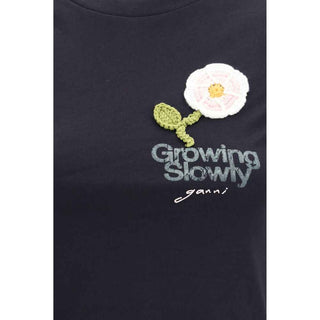 Ganni Black Cotton T-Shirt