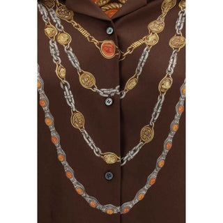 Versace Brown Fabric Pattern Shirt