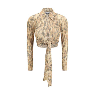 Ganni Beige Recycled Polyester Blouse
