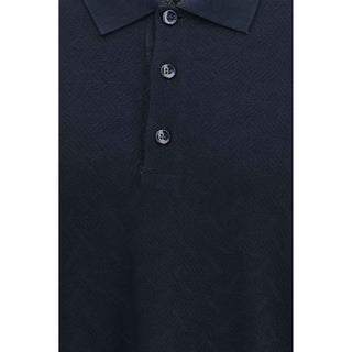 Giorgio Armani Blue Viscose Polo Shirt