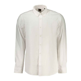 Hugo Boss White Cotton Men's Shirt