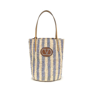 Valentino Garavani Blue Raffia Backet Bag