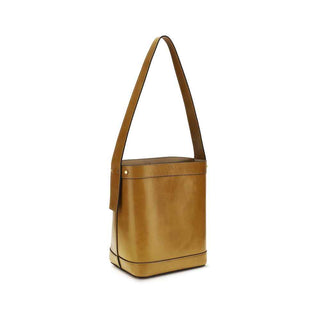 Versace Brown Calf Leather Bos Taurus Backet Bag