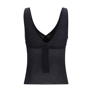Saint Laurent Black Silk Sleeveles T-Shirt