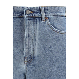 Chloé Blue Cotton Tapered Jeans