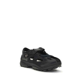 Y-3 Black Calf Leather Bos Taurus Flat Sandals