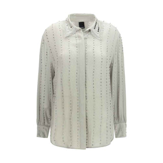 PINKO Gray Viscose Pattern Shirt