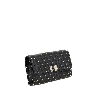 Valentino Garavani Black Calf Leather Bos Taurus Shoulder Bag