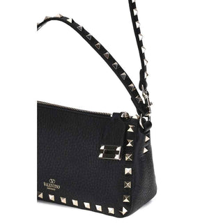 Valentino Garavani Black Calf Leather Bos Taurus Shoulder Bag