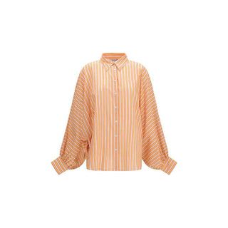 SOSUE Orange Cotton Pattern Shirt