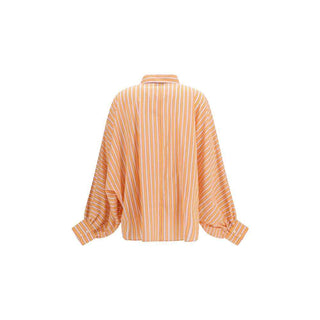 SOSUE Orange Cotton Pattern Shirt