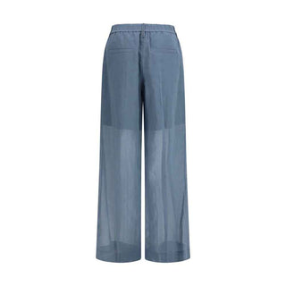 Brunello Cucinelli Blue Cotton Casual Pants